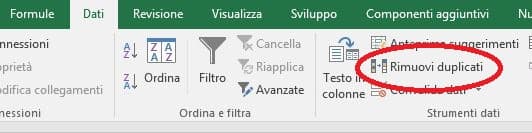 scheda dati rimuovi duplicati