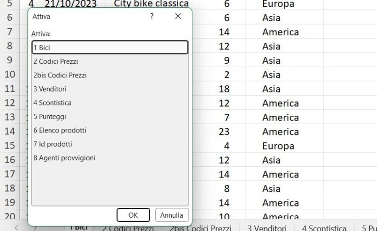 Come spostarsi velocemente tra i fogli di Excel