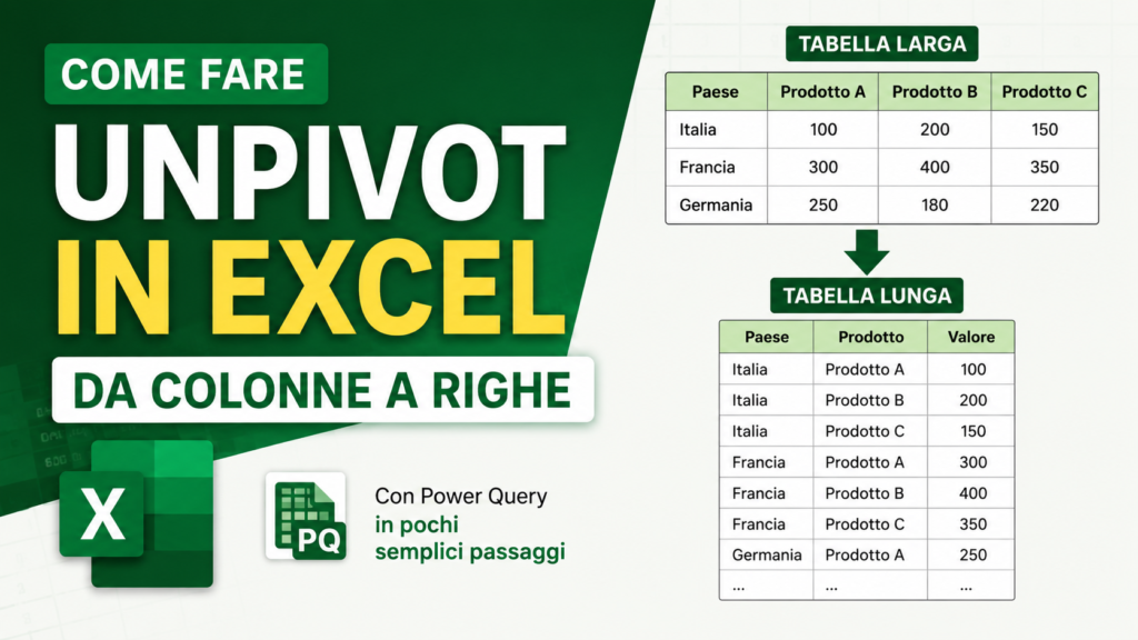 come fare unpivot in Excel
